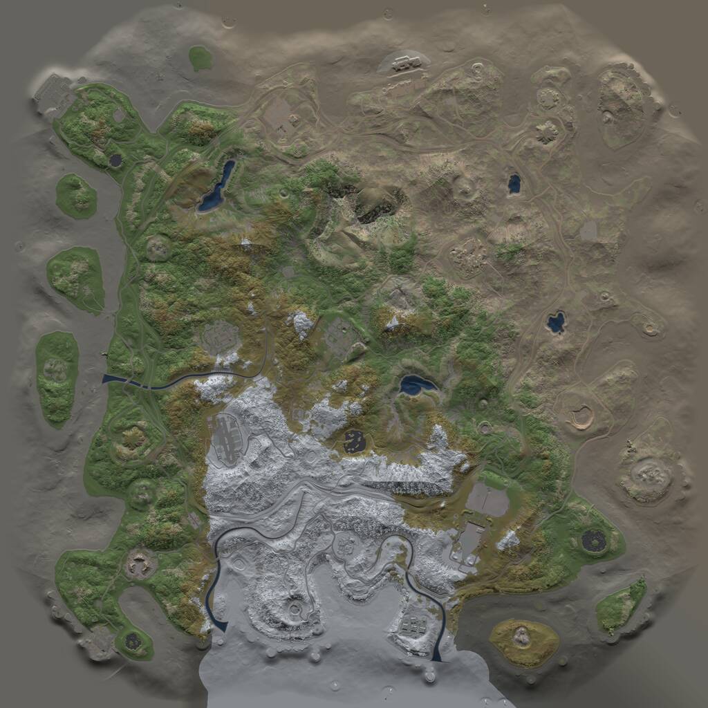 Rust Map: Procedural Map, Size: 4500, Seed: 1456909924, 16 Monuments