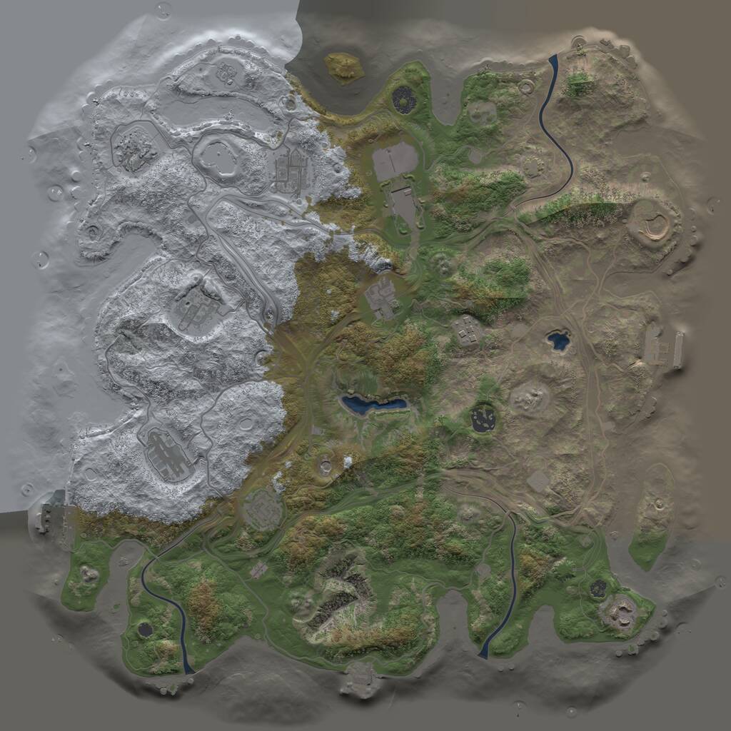 Rust Map: Procedural Map, Size: 4250, Seed: 659466740, 17 Monuments