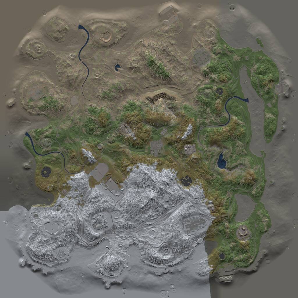 Rust Map: Procedural Map, Size: 4250, Seed: 574664975, 16 Monuments