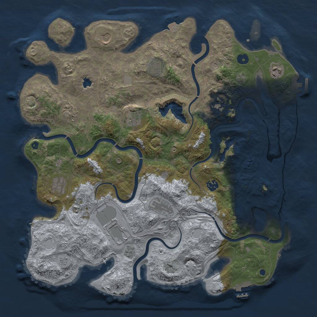 Rust Map: Procedural Map, Size: 4250, Seed: 574664975, 17 Monuments