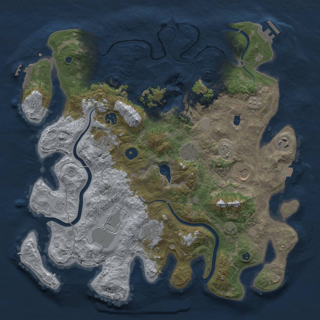 Rust Map: Procedural Map, Size: 4000, Seed: 926254894, 14 Monuments