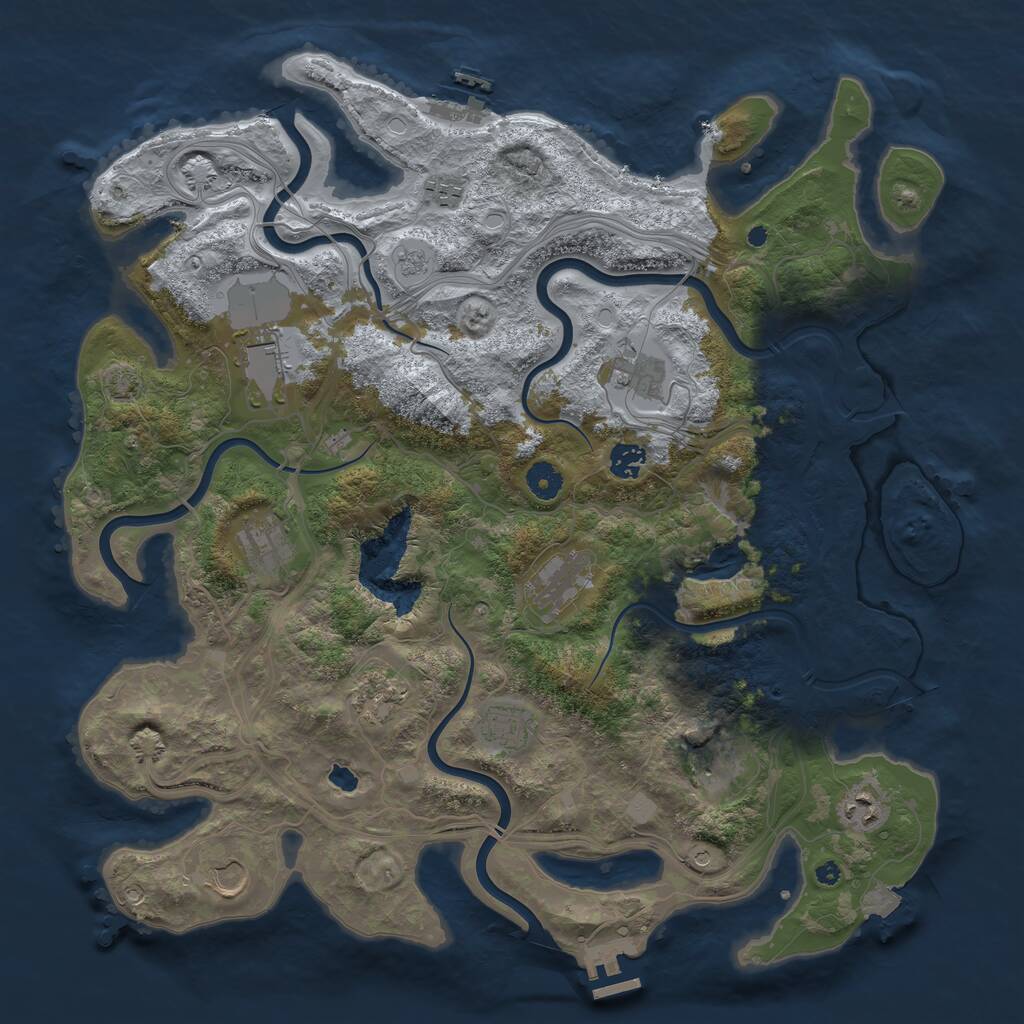 Rust Map: Procedural Map, Size: 4250, Seed: 740835218, 17 Monuments