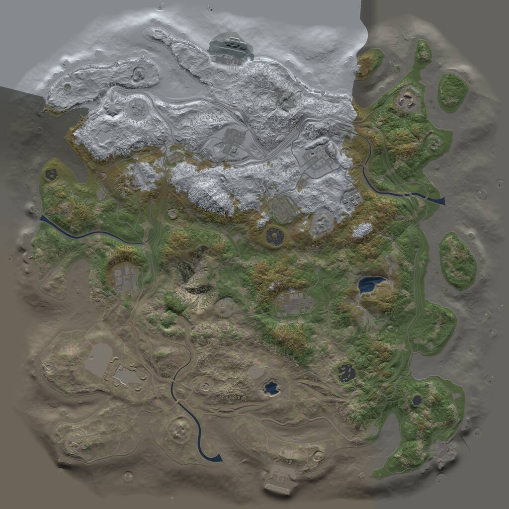 Rust Map: Procedural Map, Size: 4250, Seed: 740835218, 16 Monuments