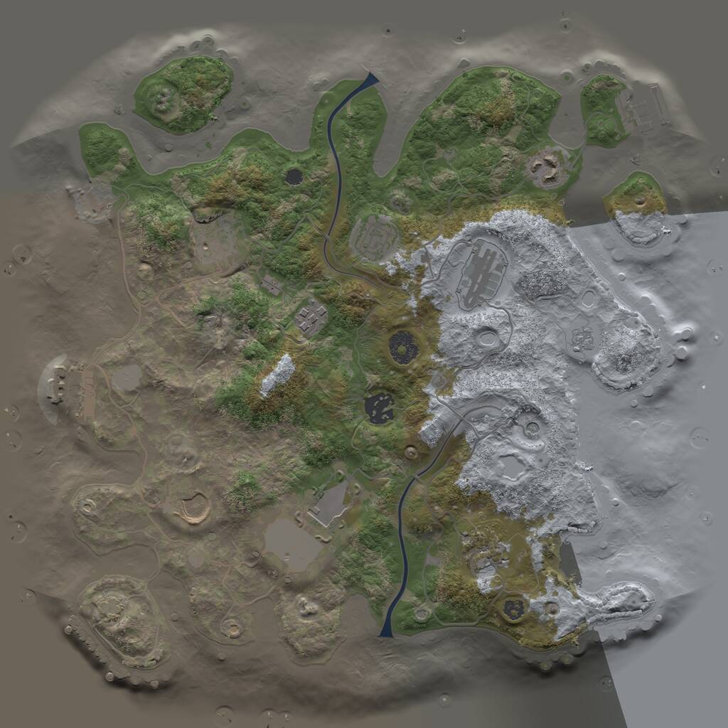 Rust Map: Procedural Map, Size: 3500, Seed: 469128461, 15 Monuments