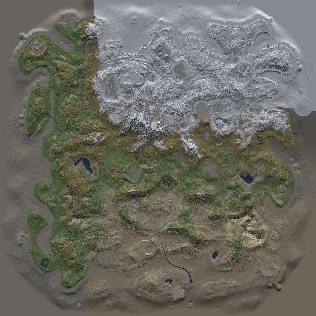 Rust Map: Procedural Map, Size: 5000, Seed: 1618903891, 17 Monuments