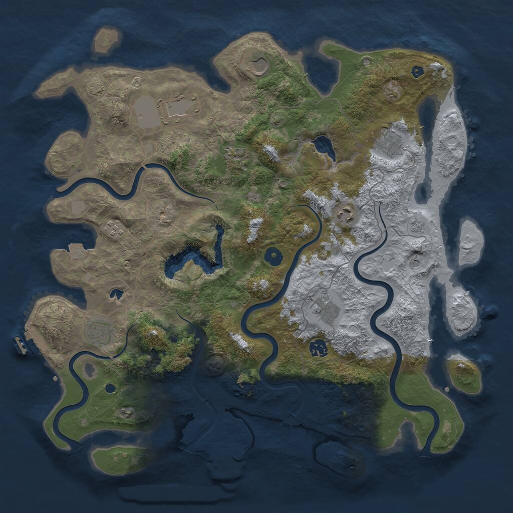 Rust Map: Procedural Map, Size: 4201, Seed: 696969, 15 Monuments