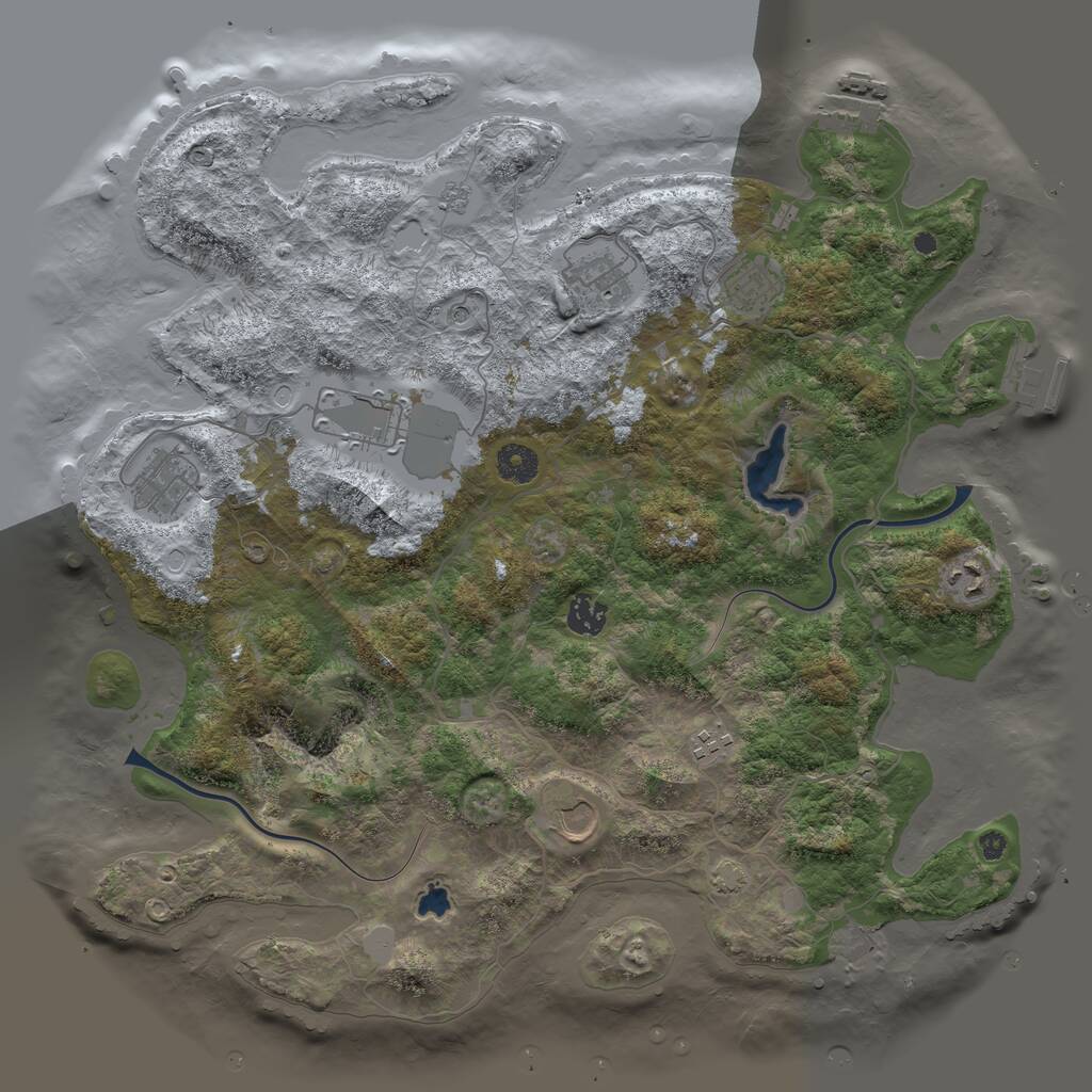 Rust Map: Procedural Map, Size: 4000, Seed: 5165286, 14 Monuments