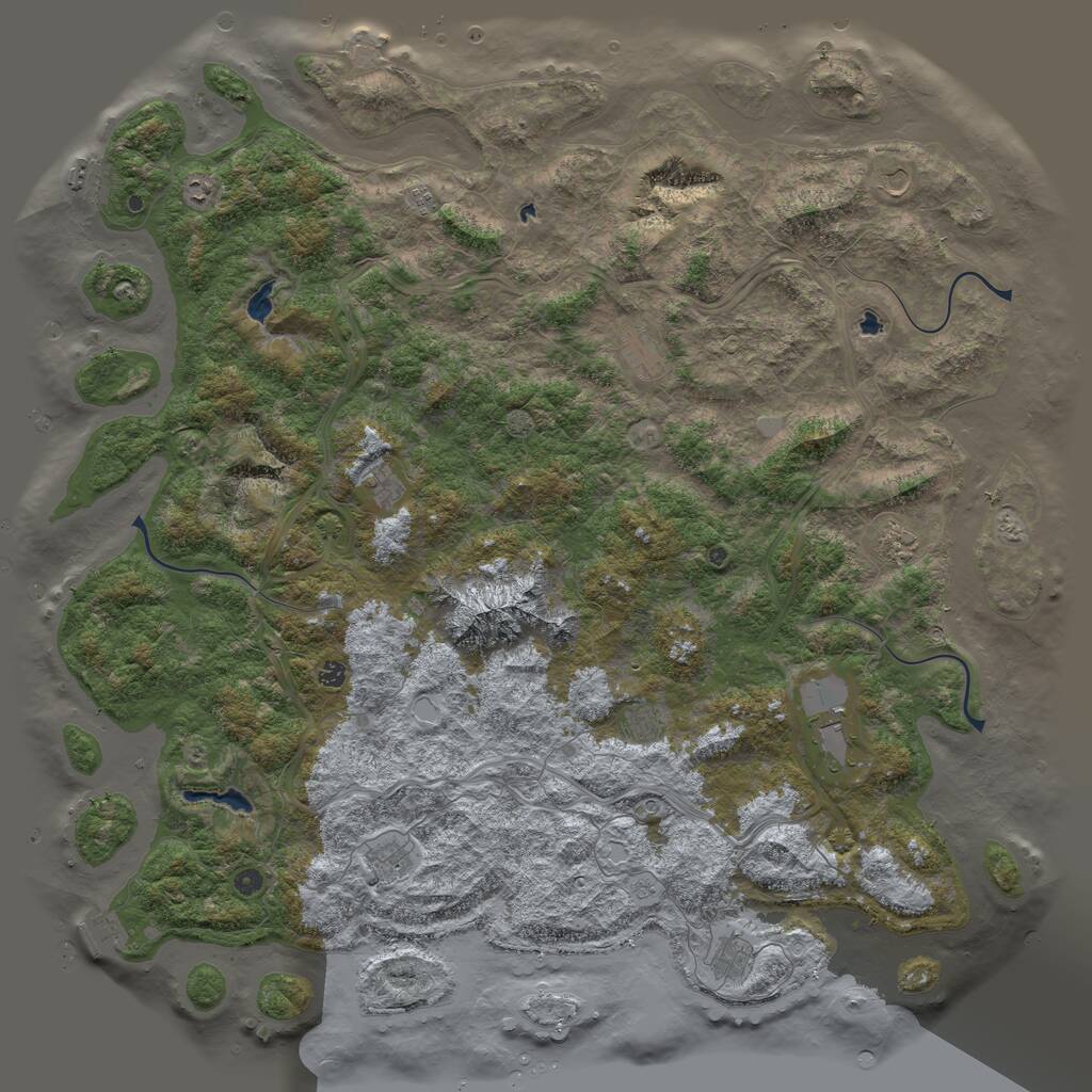 Rust Map: Procedural Map, Size: 6000, Seed: 675319, 17 Monuments