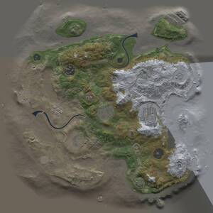 Thumbnail Rust Map: Procedural Map, Size: 3000, Seed: 516131640, 10 Monuments