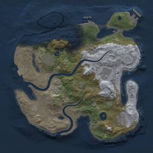 Thumbnail Rust Map: Procedural Map, Size: 3000, Seed: 516131640, 9 Monuments