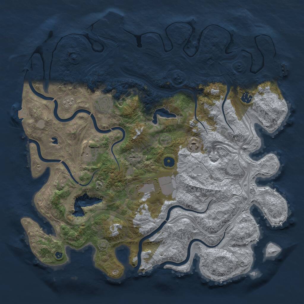 Rust Map: Procedural Map, Size: 4250, Seed: 298143065, 12 Monuments