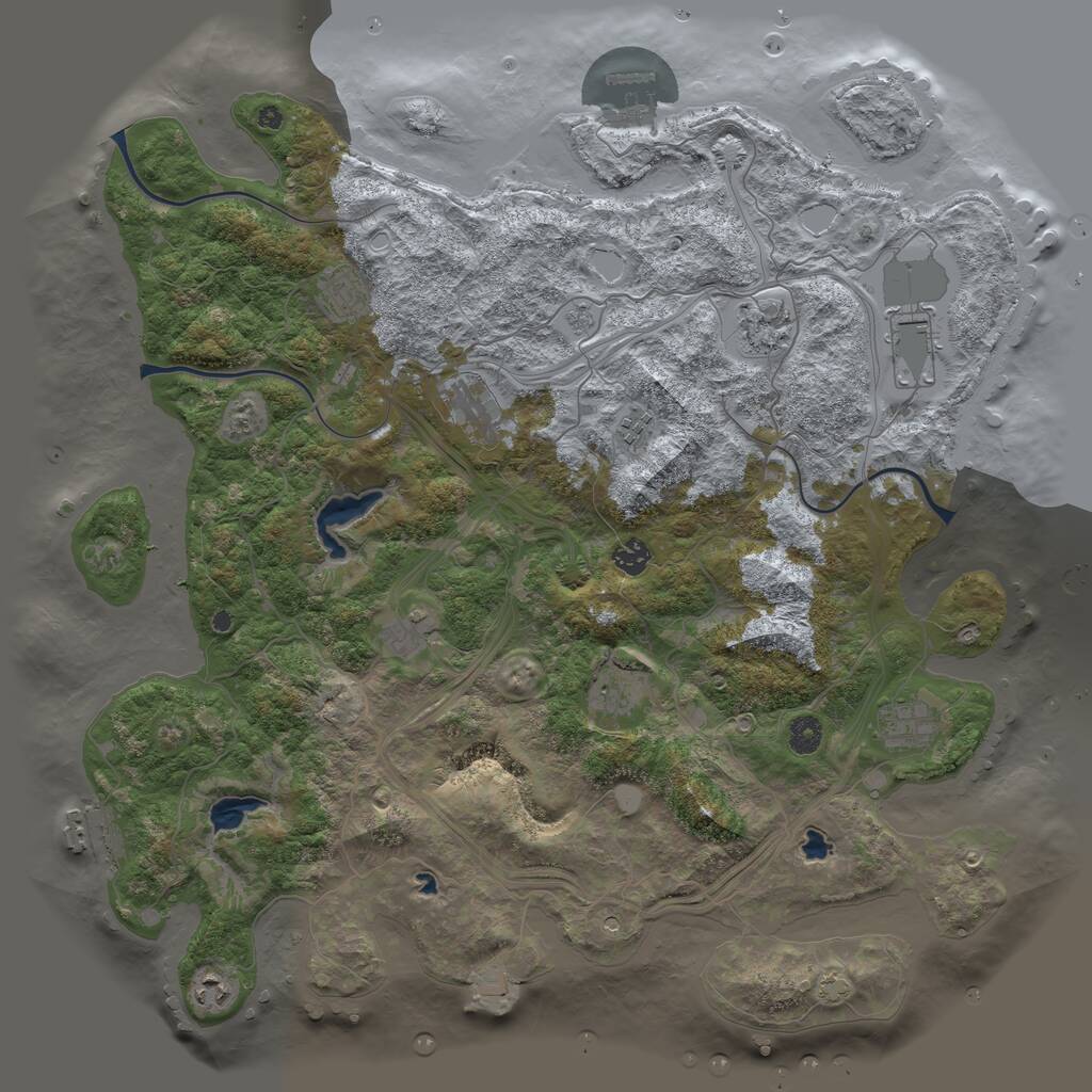 Rust Map: Procedural Map, Size: 4500, Seed: 756503182, 16 Monuments