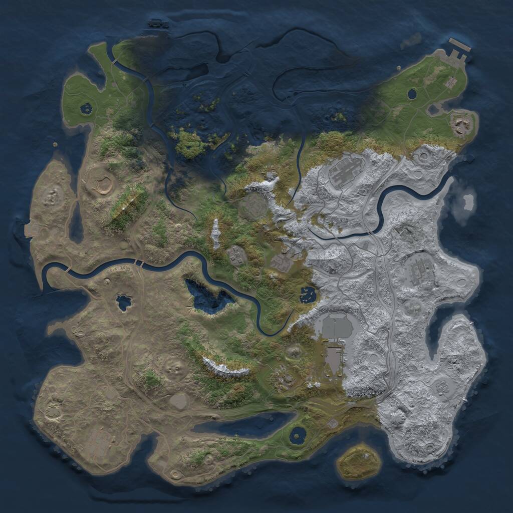 Rust Map: Procedural Map, Size: 4450, Seed: 35854, 17 Monuments