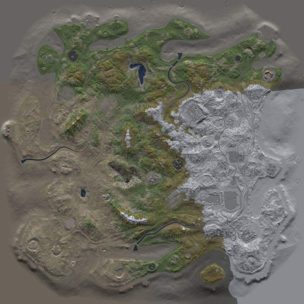 Rust Map: Procedural Map, Size: 4450, Seed: 35854, 17 Monuments