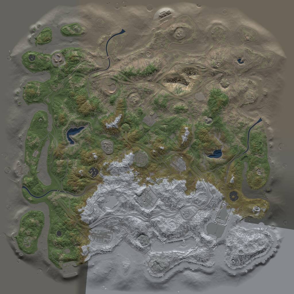 Rust Map: Procedural Map, Size: 4500, Seed: 1720737044, 16 Monuments