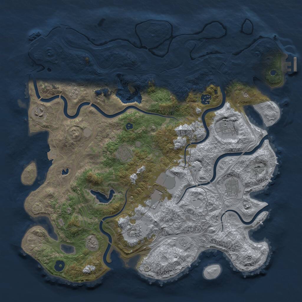 Rust Map: Procedural Map, Size: 4250, Seed: 1072785265, 14 Monuments