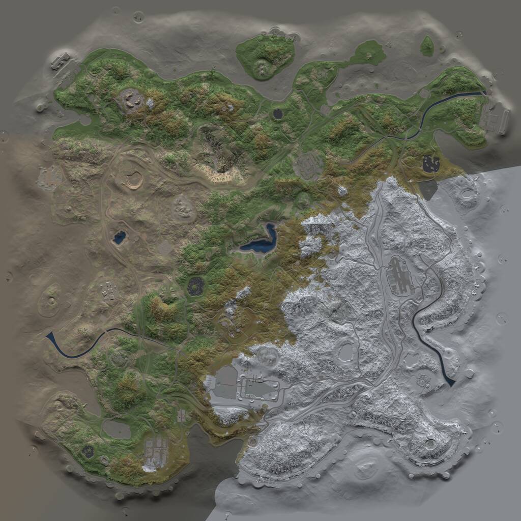 Rust Map: Procedural Map, Size: 4250, Seed: 1072785265, 15 Monuments