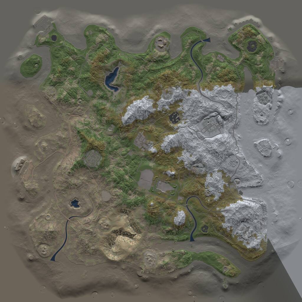 Rust Map: Procedural Map, Size: 4100, Seed: 29092024, 14 Monuments