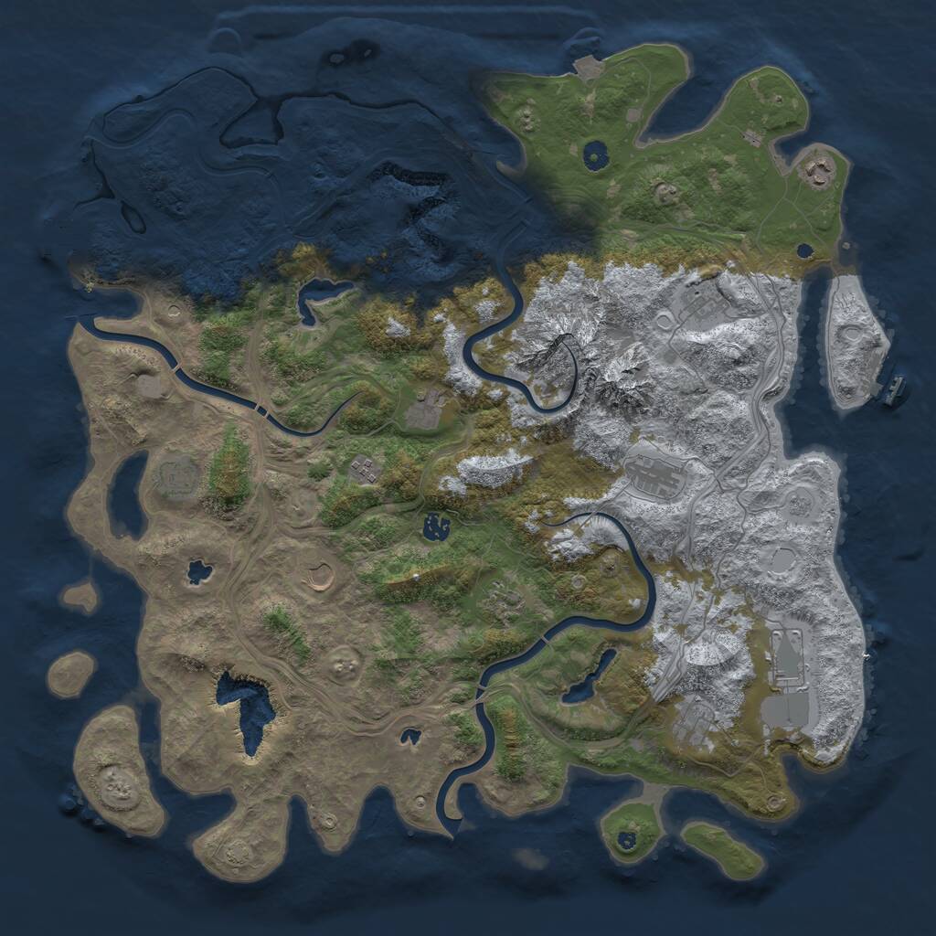 Rust Map: Procedural Map, Size: 5000, Seed: 473480095, 17 Monuments