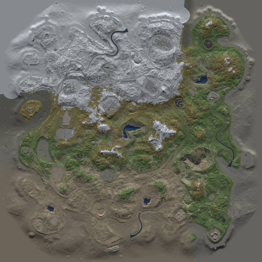 Rust Map: Procedural Map, Size: 4500, Seed: 2052045043, 17 Monuments