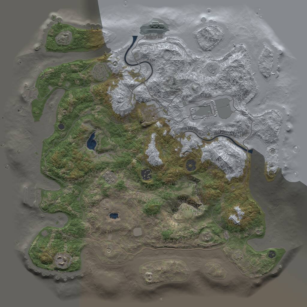 Rust Map: Procedural Map, Size: 4000, Seed: 28081987, 12 Monuments