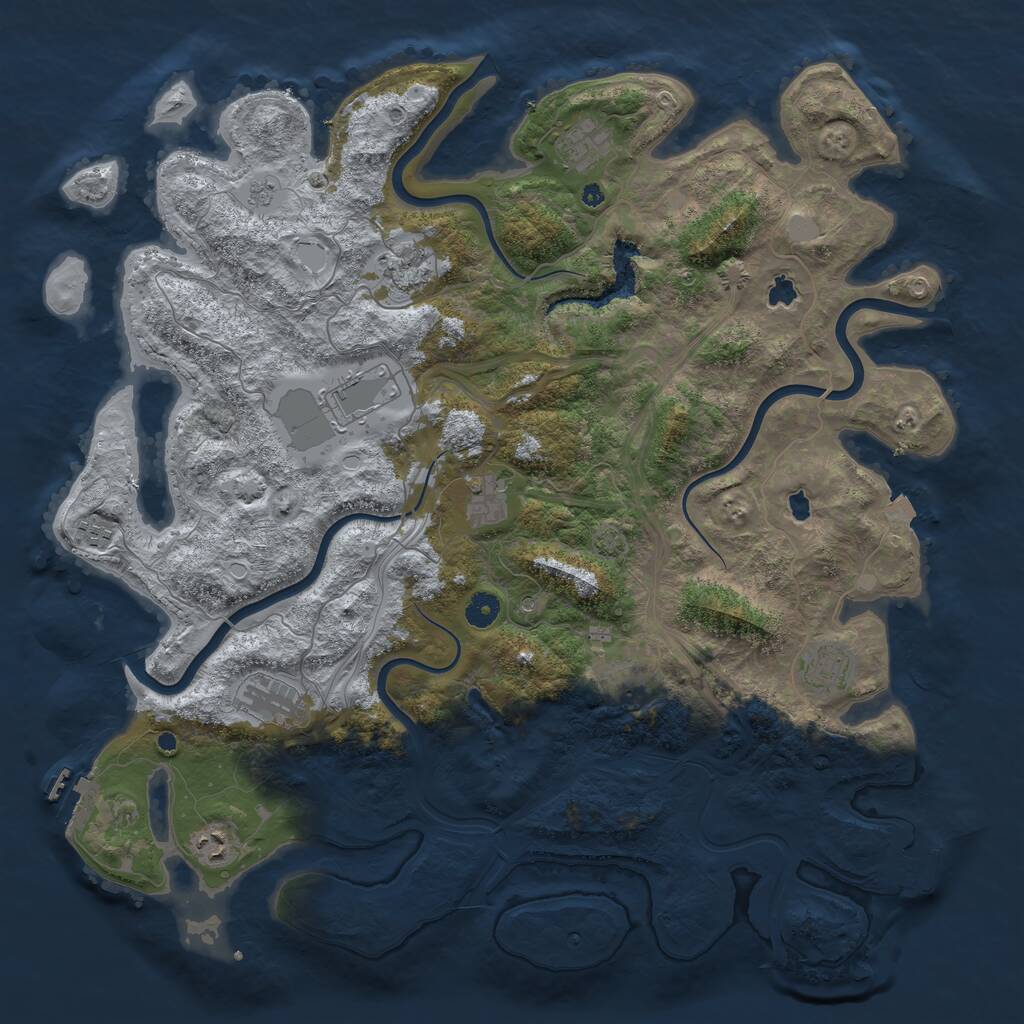 Rust Map: Procedural Map, Size: 4500, Seed: 731467665, 15 Monuments