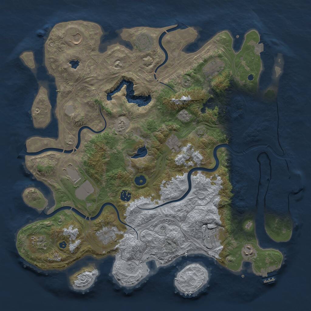 Rust Map: Procedural Map, Size: 4300, Seed: 113485343, 19 Monuments