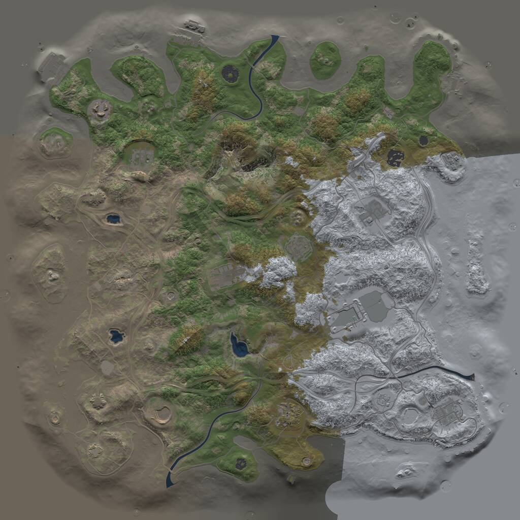 Rust Map: Procedural Map, Size: 4500, Seed: 111861613, 17 Monuments