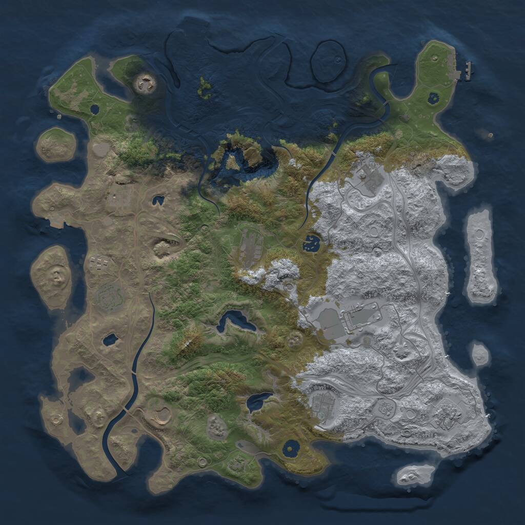 Rust Map: Procedural Map, Size: 4500, Seed: 111861613, 17 Monuments