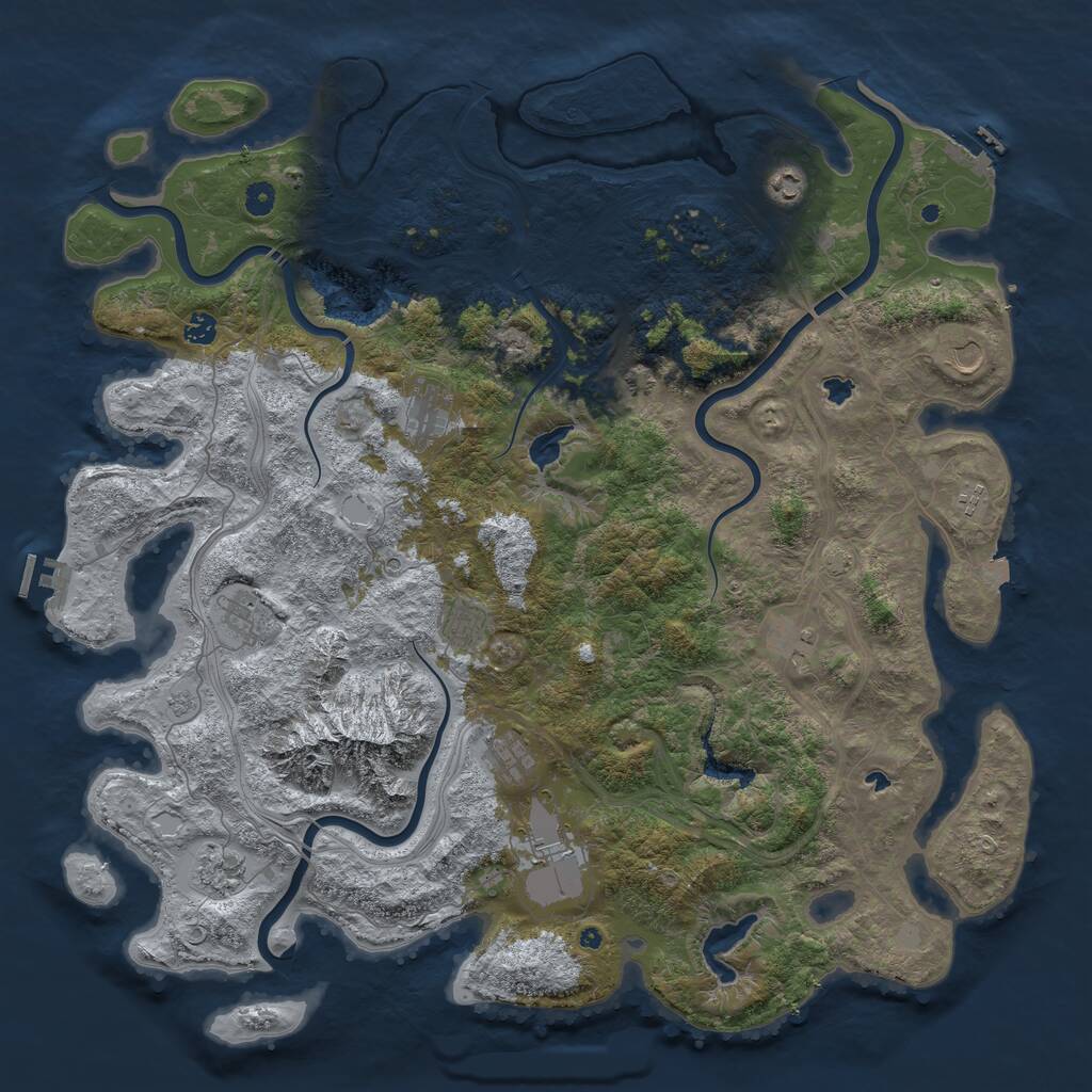 Rust Map: Procedural Map, Size: 5000, Seed: 634276944, 17 Monuments