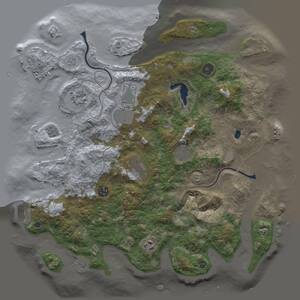 Thumbnail Rust Map: Procedural Map, Size: 4000, Seed: 399258707, 13 Monuments