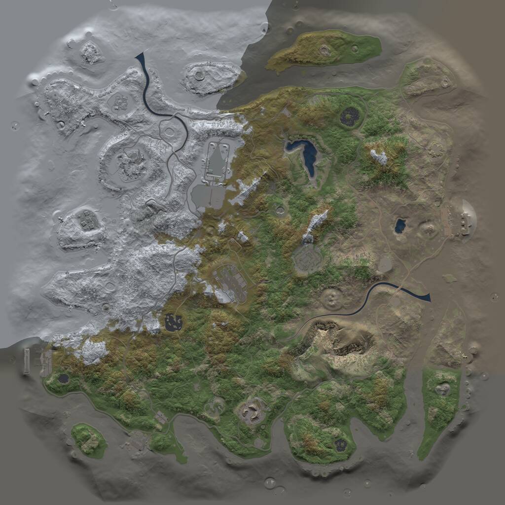 Rust Map: Procedural Map, Size: 4000, Seed: 399258707, 13 Monuments