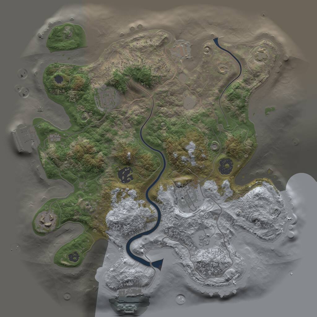 Rust Map: Procedural Map, Size: 3000, Seed: 558172728, 9 Monuments