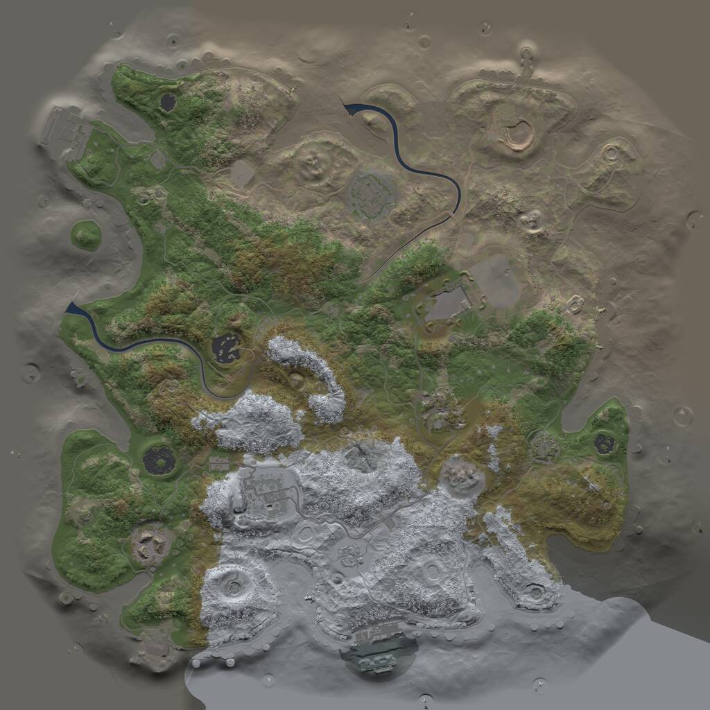 Rust Map: Procedural Map, Size: 3500, Seed: 326453135, 13 Monuments