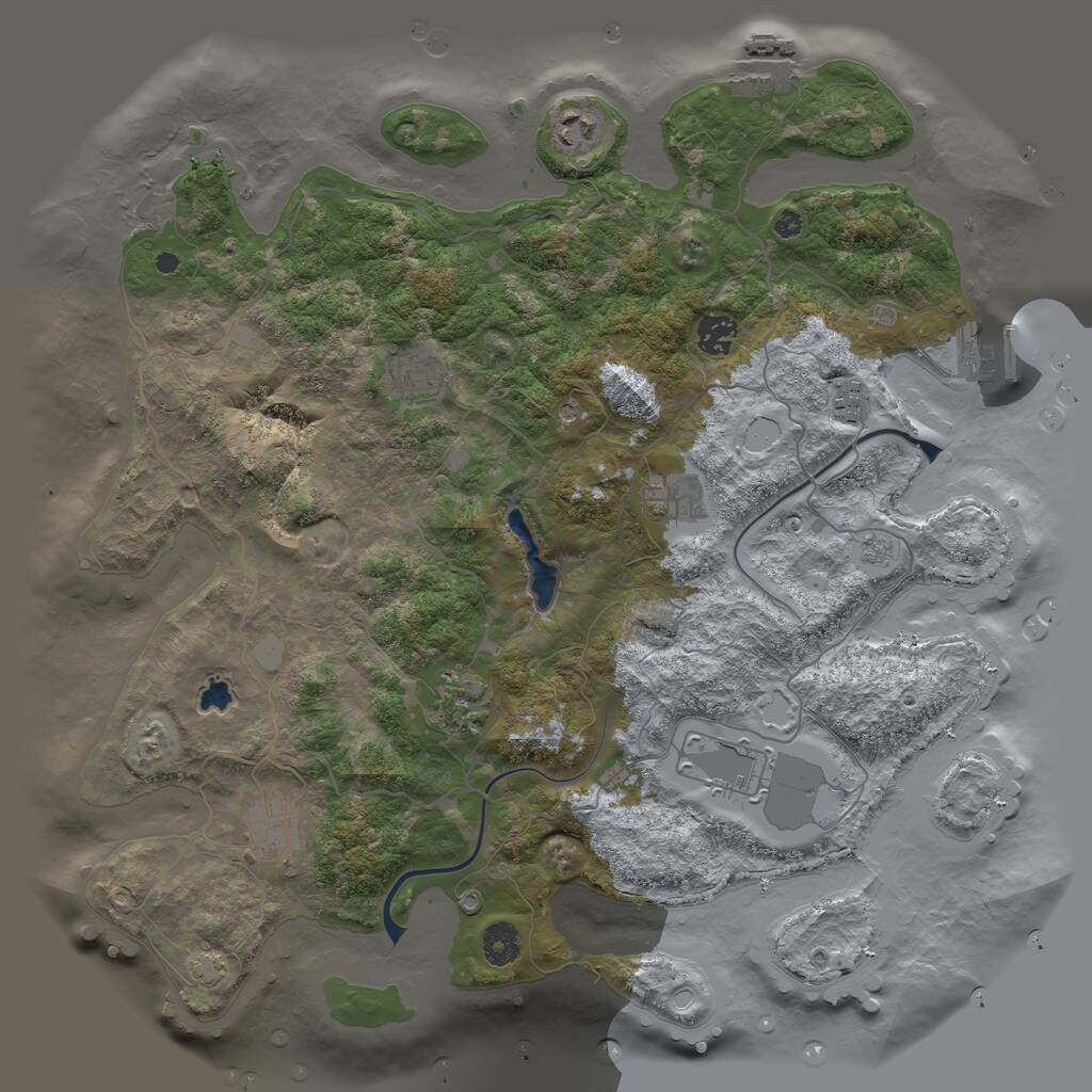 Rust Map: Procedural Map, Size: 4000, Seed: 1811503707, 16 Monuments