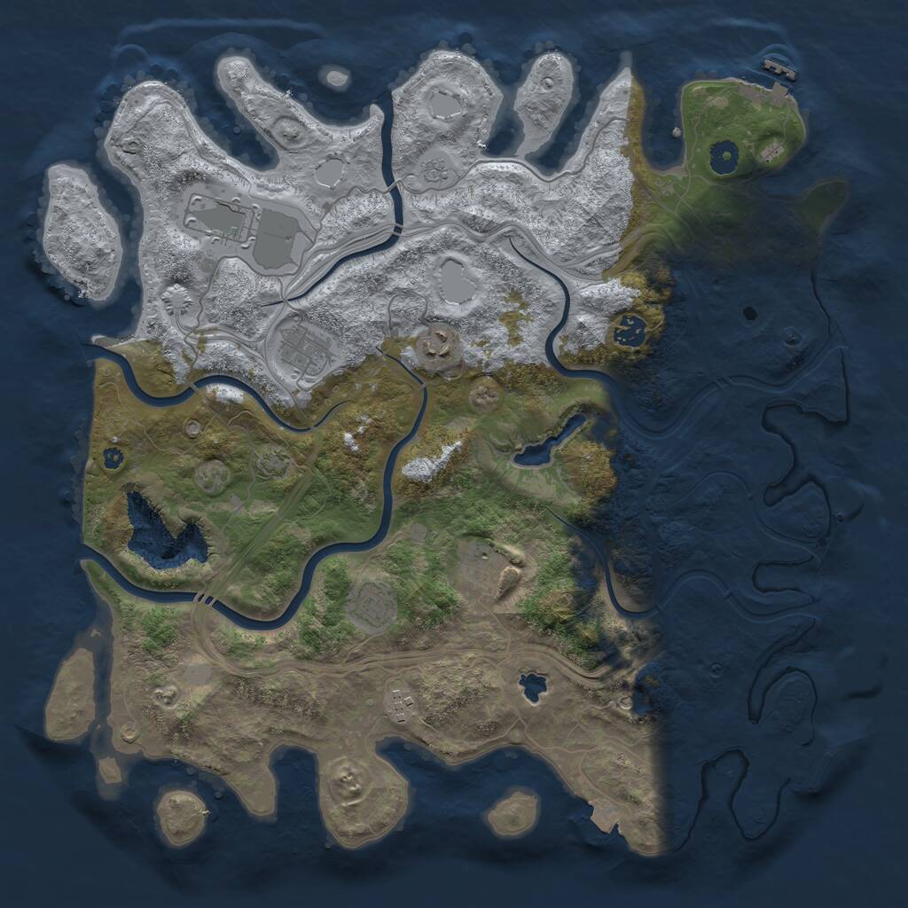 Rust Map: Procedural Map, Size: 4250, Seed: 310494874, 13 Monuments