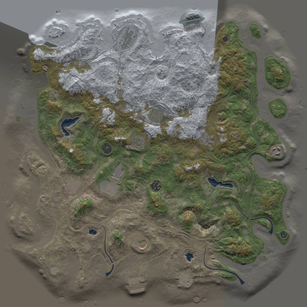 Rust Map: Procedural Map, Size: 4500, Seed: 436083327, 16 Monuments