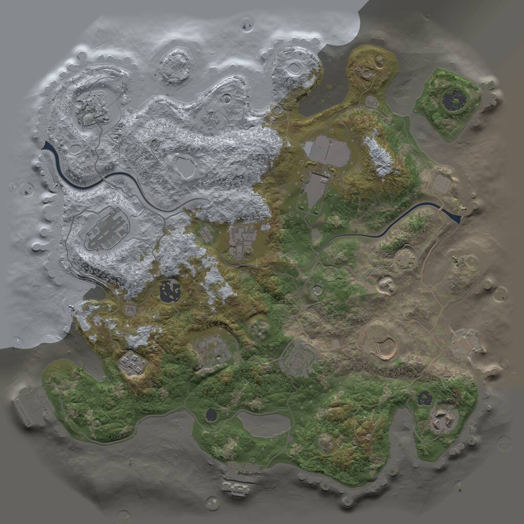 Rust Map: Procedural Map, Size: 3500, Seed: 712788849, 16 Monuments