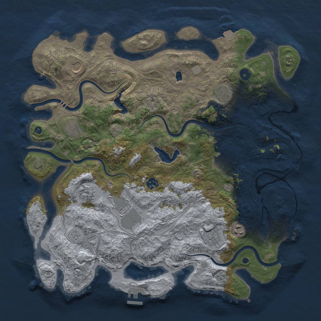 Rust Map: Procedural Map, Size: 4253, Seed: 455961895, 16 Monuments