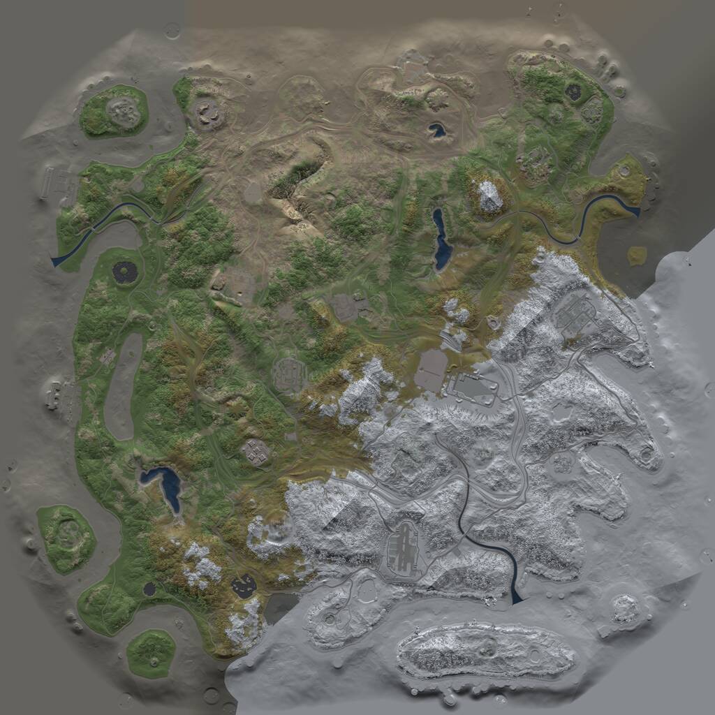 Rust Map: Procedural Map, Size: 4500, Seed: 170636799, 16 Monuments