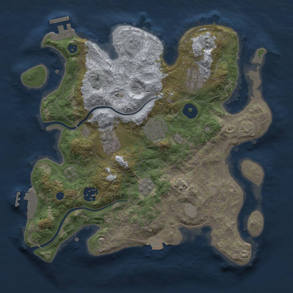 Rust Map: Procedural Map, Size: 3000, Seed: 98390580, 11 Monuments