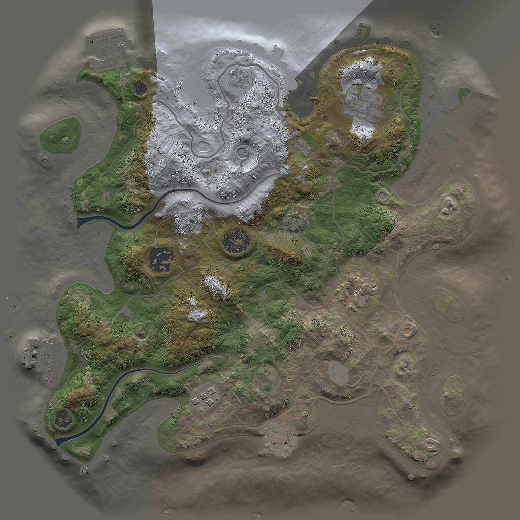 Rust Map: Procedural Map, Size: 3000, Seed: 98390580, 10 Monuments