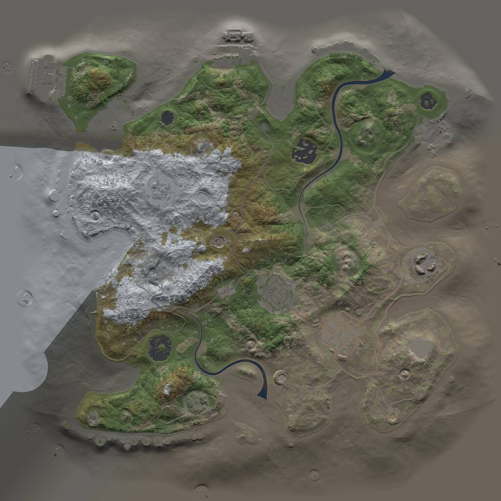 Rust Map: Procedural Map, Size: 3000, Seed: 770525393, 10 Monuments