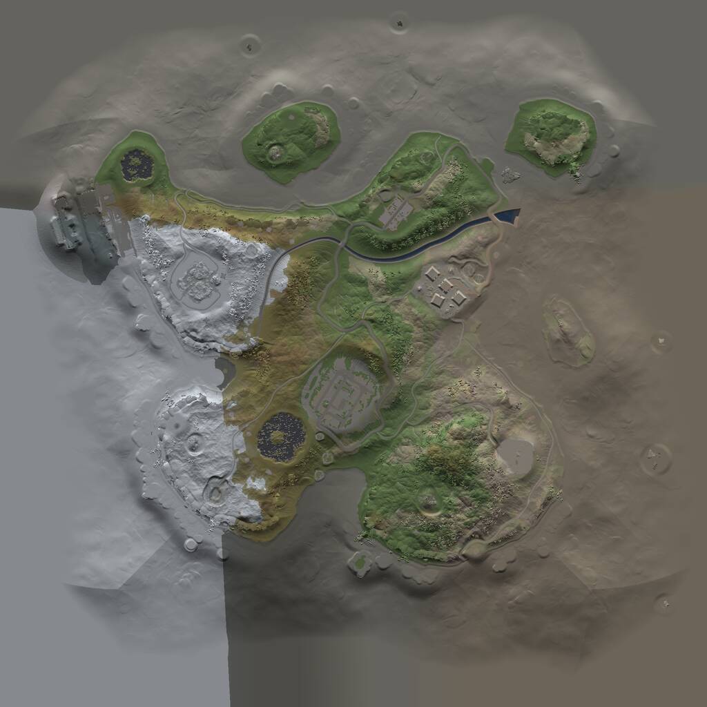 Rust Map: Procedural Map, Size: 2205, Seed: 48667, 5 Monuments