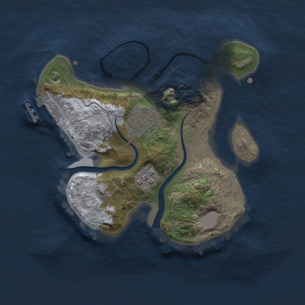 Rust Map: Procedural Map, Size: 2205, Seed: 48667, 4 Monuments