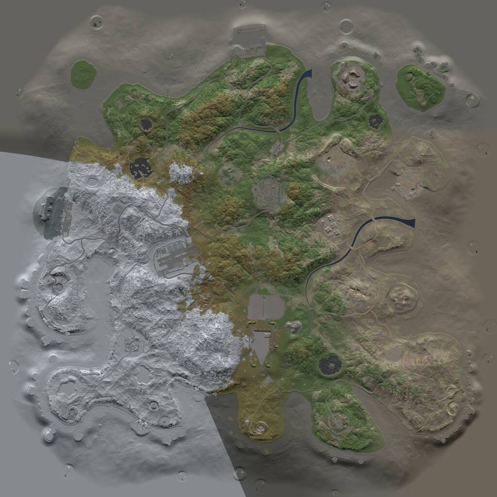 Rust Map: Procedural Map, Size: 3500, Seed: 291803225, 13 Monuments