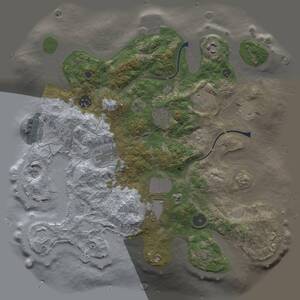 Thumbnail Rust Map: Procedural Map, Size: 3500, Seed: 291803225, 13 Monuments