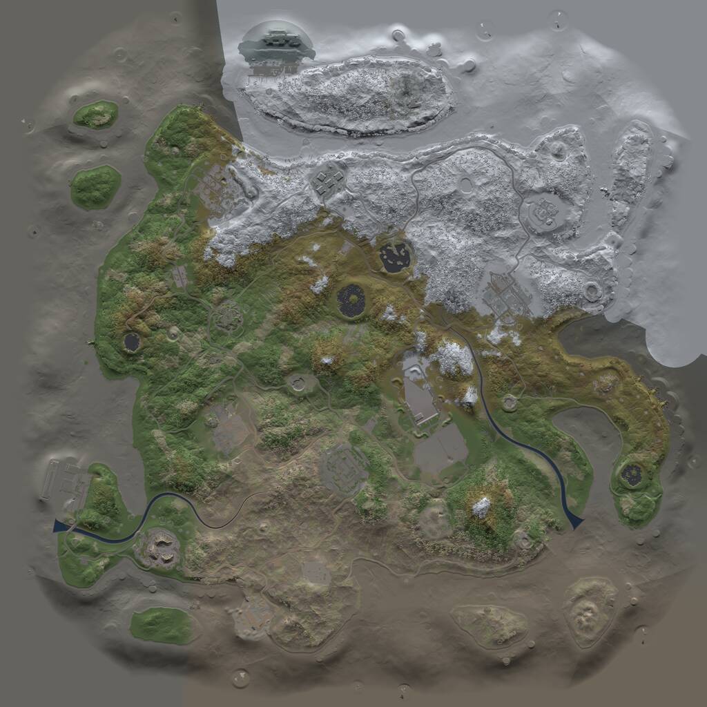 Rust Map: Procedural Map, Size: 3500, Seed: 4587, 14 Monuments