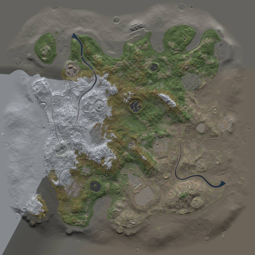 Rust Map: Procedural Map, Size: 3500, Seed: 890739476, 13 Monuments