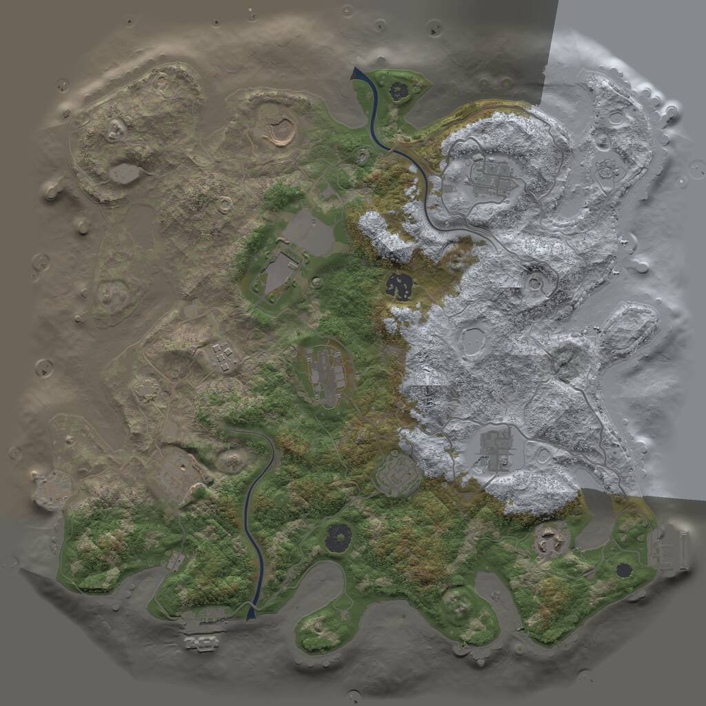 Rust Map: Procedural Map, Size: 3800, Seed: 5124, 16 Monuments